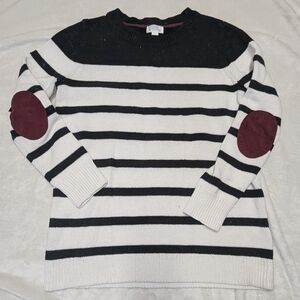 Market And Spruce Black And White Striped Women's Sweater Medium